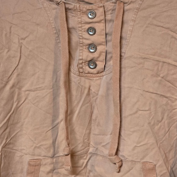 Natural Reflections Women XL Henley Hoodie Button Neck Pullover Terracotta Crisp - Picture 4 of 10